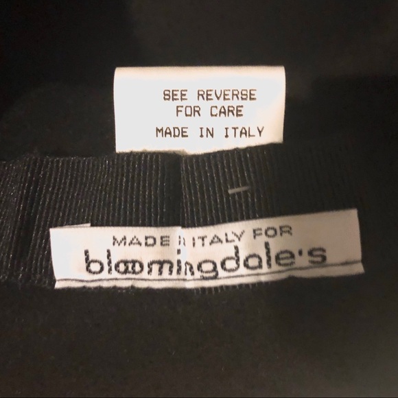 Vintage Bloomingdales Black 100% Wool Wide Brim Hat - Picture 7 of 9